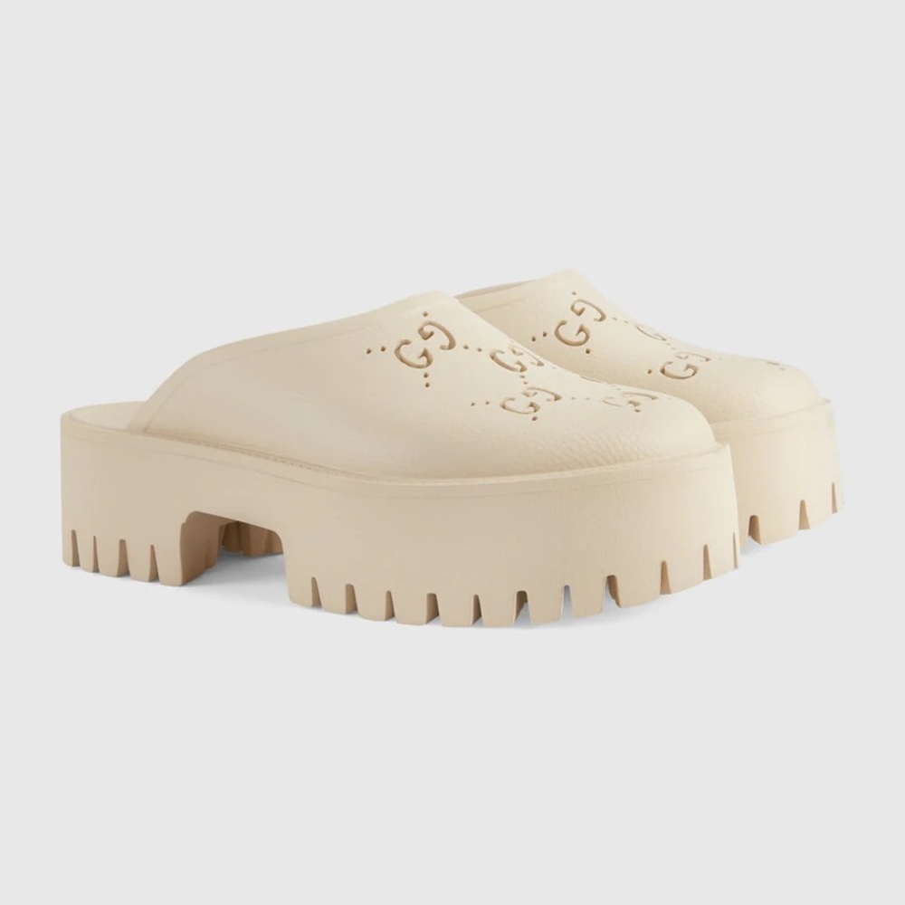 New Perforated Platform G Sandals Clogs Mules Womens Shoes EUR 40